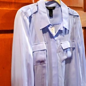 WHBM NWT 100% Silk Sky Blue STUNNING Soft
